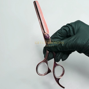 Professional Rose Gold Coated Stainless Steel Thinning <b>Scissors</b> Ceramic Handle Right-Handed Custom Logo for Beauty Salon Barber - Product Image 5