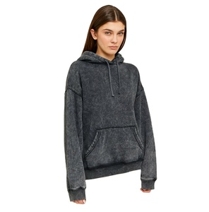 เสื้อฮู้ดดี้วินเทจทรงโอเวอร์ไซส์ ผ้าคอตตอนระบายอากาศ แห้งเร็ว ไซส์ XL ปักลาย 3 มิติ มีกระเป๋า - Product Image 1
