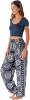 Pantalon Harem Bohème Taille Mi-Haute pour Femme, Élastique, Écologique, Respirant, Séchage Rapide, Imprimé Numérique, Style Plage Thaïlandaise, Grande Taille