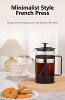 Nouvelle cafetière à piston en verre à double paroi de 1000 ml, résistante à la chaleur, avec revêtement anti-corrosion, compatible eau bouillante, style classique