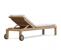 Chaise longue inclinable en teck massif de qualité supérieure, résistante aux UV, écologique, durable, pour extérieur, bord de piscine, jardin, parc, hôtel