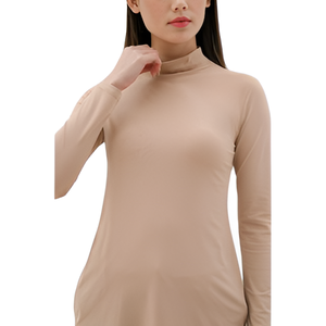 เสื้อยืดลำลองแขนยาวคอเต่าผ้าไนลอนสแปนเด็กซ์สวมใส่สำหรับผู้หญิงรู้สึกว่ามือนุ่มทนทาน - Product Image 3