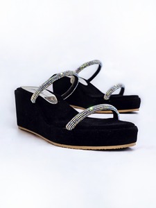 High Quality Sparkling Rhinestone Mesh Soft <b>Wedges</b>: Elevate Your Style with Comfort and Glamour Womens Footwear - Product Image 2