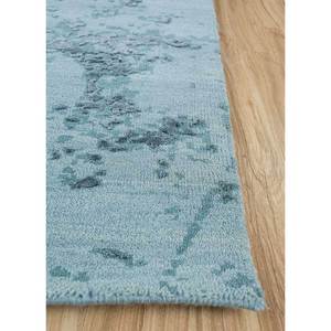 Tapis Kavi bleu noué à la main en laine et soie de bambou, collection Project Error, motif abstrait pour usage domestique Esk-430 - Product Image 4