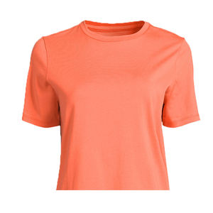 T-shirt personnalisé pour femme, col rond, manches courtes, uni, respirant, en tissu polaire écologique, gaufré - Product Image 4