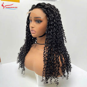 Perruques vietnamiennes extension de cheveux humains dentelle de couleur noire naturelle 4x4 suisse HD dentelle vapeur lutin bouclés prêt à expédier - Product Image 6