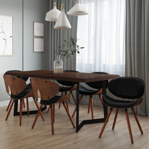 Silla de comedor de terciopelo negro y madera La mezcla perfecta de comodidad y estilo Teca Caoba Suar uso Otros muebles de habitación 1012499 - Product Image 6