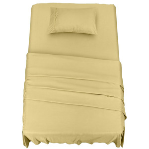 Draps de lit d'hôtel sur mesure de qualité supérieure, 100 % coton et polycoton, style uni, ensemble de literie de luxe personnalisé - Product Image 1