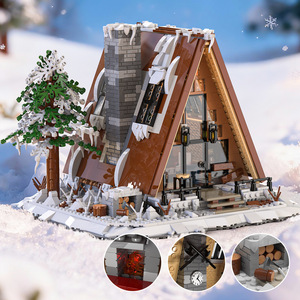 Blocs de construction EPT A-Frame Cabin 1508 pièces, modèle de <span class=keywords><strong>chalet</strong></span> d'hiver avec lumières LED, jouet DIY pour adultes et enfants, cadeau de Noël - Product Image 2