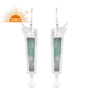 Latest Trending 2026 Fine Sterling <b>Silver</b> Natural Pearl & Amazonite Gemstone <b>Dangle</b> <b>Earring</b> Custom Jewelry Manufacturer - Product Image 4