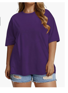 Camiseta de Algodón Lisa para Mujer, Talla Grande, Manga Corta, Cuello Redondo, Fábrica de Bangladesh, Logotipo Personalizado al por Mayor, Nueva Llegada, Ropa de Verano - Product Image 3