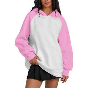 Personalizable mujer invierno largo de gran tamaño Sudadera con capucha 100% algodón Material transpirable logotipo personalizado impresión Streetwear estilo OEM - Product Image 1