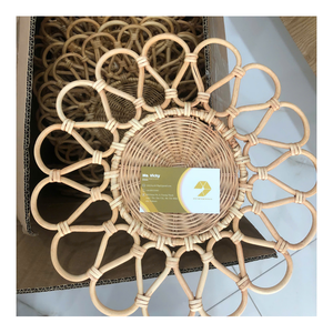 Plato decorativo de ratán hecho a mano, funcional pero elegante, ideal para exhibiciones de panadería, eventos de comida artesanal, suministro rápido al por mayor - Product Image 2