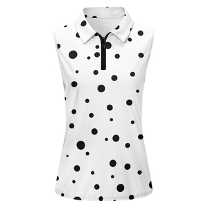 Camiseta de Golf Casual sin Mangas para Mujer con Media Cremallera, Cuello Camisero, Tejido Jersey, Secado Rápido y Transpirable, Color Personalizable - Product Image 1