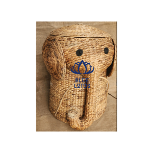 Panier de rangement en osier unique idées de panier de rangement éléphant en jacinthe d'eau avec couvercle - Product Image 1