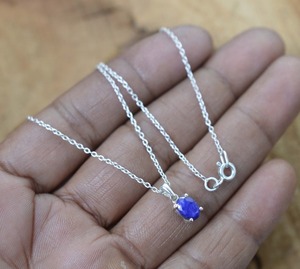 Bijoux Pour Femmes Argent Boho Style Pendentif Bijoux 925 Sterling Argent Saphir Gemme Tendance Pendentif Fait Main Cadeau Amour - Product Image 2