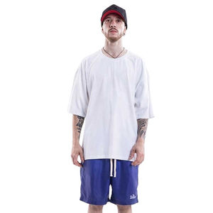 Vente en gros OEM T-shirt oversize unisexe en jersey 100% coton respirant de grande taille avec impression de logo personnalisé et design vierge - Product Image 6