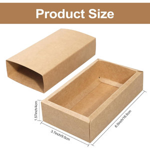 Boîtes à tiroirs en papier kraft imprimées sur mesure Mini boîtes cadeaux en carton Boîtes d'emballage rectangulaires en kraft marron avec ficelle de jute et étiquettes vierges - Product Image 2