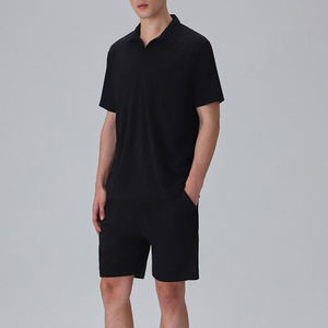 Conjunto deportivo de verano personalizado para hombre, informal, transpirable, camiseta de manga corta y pantalones cortos de algodón, conjunto de dos piezas. - Product Image 2