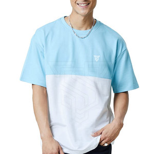 เสื้อยืดคอตตอน/เส้นใยไม้ไผ่คุณภาพสูงสำหรับผู้ชายเสื้อยืดไหล่แบบปล่อย - Product Image 1