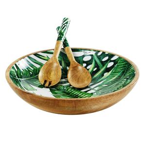 Article très vendu : Ensemble de service à salade en bois naturel, 2 spatules, ustensiles durables faits à la main, artisanat international Mirha, taille S - Product Image 2