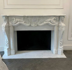 Modern Marble <b>Fireplace</b> Mantel Luxury Custom Hand Carved Stone Surround Factory Direct Supply Wholesale Export - Product Image 1