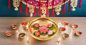 4 pulgadas dorado liso decorativo latón Urli tradicional vela Floral decoración Show Piece hogar Oficina Pooja habitaciones jarrón de mesa - Product Image 4