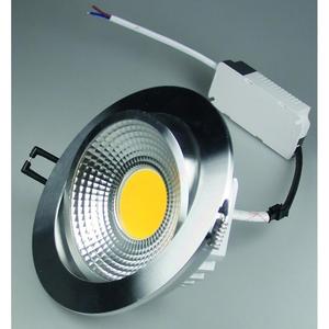 Luz LED Empotrable COB-10 Cromada de 10W, 600lm, 3000K, 95, 140xT47mm para Decoraciones Navideñas - Product Image 1