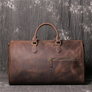 Bolsos de cuero vegano de viaje para hombres al aire libre de moda con compartimento bolsa de transporte de lona para gimnasio para viajes hombres mujeres - Product Image 6