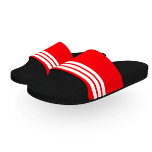 Venta al por mayor personalizado blanco y rojo pista raya Eva deslizadores zapatillas hombres y mujeres zapatillas de interior - Product Image 2