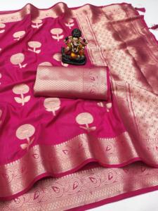 Banarasi ผ้าส่าหรีแบบนิ่มผ้าส่าหรีแบบผ้าทอสำหรับงานแต่งงานงานเปิดตัวใหม่ - Product Image 6