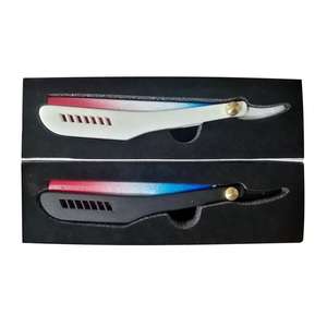 Meilleur rasoir droit de barbier en acier inoxydable noir pour l'épilation |   Rasoir de rasage à rasoir pour hommes, salon de barbier - Product Image 5