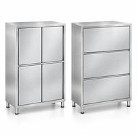 Armoire de rangement alimentaire en acier inoxydable personnalisable avec porte coulissante et porte relevable pour cuisine commerciale