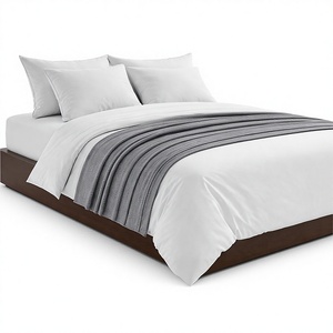 Base de Cama de Madera de Caoba Sólida con Chapa de Nogal, Diseño Moderno, Muebles de Dormitorio, Cama de Madera para Hogar y Hotel - Product Image 4