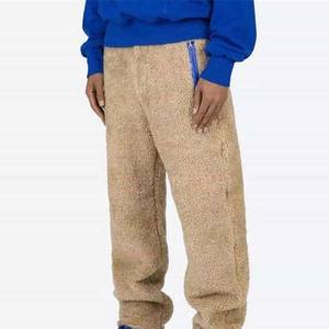 Fabricant sur mesure Combinaison de survêtement Sherpa en coton molletonné uni Pantalons de sport pour hommes, droits, incurvés Joggers à rayures OEM - Product Image 1