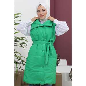 Gilet à col rond élégant style trench, vêtement d'extérieur à manches longues, longueur normale, décontracté - Product Image 2