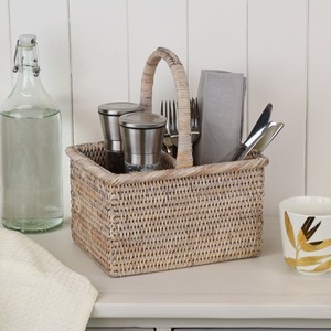 Rattan <b>Rectangular</b> Wicker Cutlery Holder Handmade <b>Storage</b> <b>Baskets</b> Natural Rattan Modern Multifunction Made in Viet Nam - Product Image 4