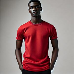 T-shirts pour hommes imprimés sur mesure avec logo sur le devant Col roulé Coupe normale 100% coton Respirant Style décontracté Motif solide - Product Image 5