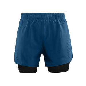 Pantalon sportif 2 en 1 à double doublure pour la course à pied avec poches en tissu respirant à séchage rapide Fabriqué au Pakistan - Product Image 2