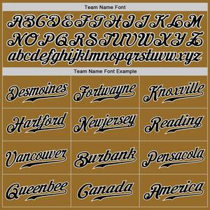 Camiseta de béisbol auténtica en blanco y negro dorado antiguo personalizada - Product Image 5