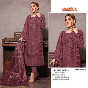 Meilleur Tissu Nouveau Design Georgette Broderie Travail Salwar Kameez Avec Dupatta Indien Exportateur Et Fournisseur - Product Image 4