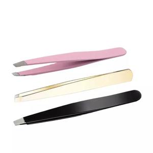 Eyebrow Tweezers Colorful Beauty <b>Hairs</b> <b>Makeup</b> Tools Stainless Steel Slanted Eyebrow Tweezers - Product Image 1