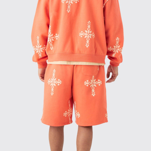 Ensembles courts de sweat à capuche zippé avec logo personnalisé de haute qualité 100% coton coupe carrée recadrée hommes taille XXL tissu polaire plus respirant - Product Image 3