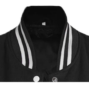 Chaqueta Universitaria Personalizada al por Mayor de Fábrica, Diseño OEM, Transpirable, Resistente al Viento, de Alta Calidad para Hombre, con Parche Bordado Frontal de Cuero Genuino - Product Image 2