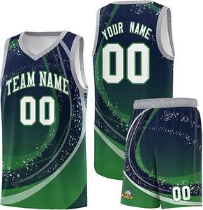 Nouveau maillot de basket-ball personnalisé Débardeur Impression par sublimation Kits d'entraînement d'équipe en maille Style d'ensemble - Product Image 1