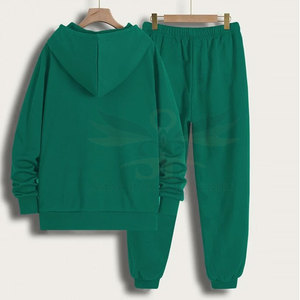 Survêtement d'automne personnalisé avec logo pour homme, grande taille, 100 % polyester écologique, respirant, coupe-vent, motif uni, col à capuche - Product Image 2