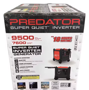NUEVO GENERADOR INVERSOR PORTÁTIL PREDATOR DE 9500 Vatios SUPER SILENCIOSO con 3 Años de Garantía, Sonido Envolvente y Hecho en China - Product Image 1