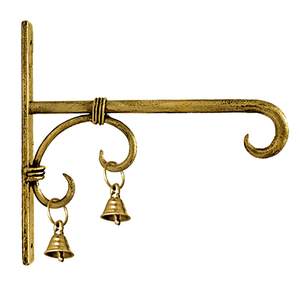 Gancho para colgar en la pared de loro de latón diseño tradicional de pavo real para campanas Diya decoración del hogar Decoración colgante de pared de latón antiguo - Product Image 6