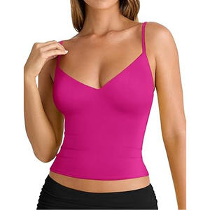 Camiseta sin mangas de secado rápido sin costuras para mujer, camiseta sin mangas de algodón de fibra de bambú de talla grande, hecha por Dressports - Product Image 1