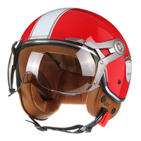 Casque de moto jaune rétro élégant, accessoires de sécurité, demi-casque personnalisé à double visière, protection fonctionnelle pour la tête de moto